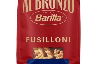 Barilla Pasta Al Bronzo Fusilloni 100% Grano Italiano, Pasta Trafilata Al Bronzo con Lavorazione al Bronzo Grezzo, Ruvidità Intensa, Formato Spesso e Corposo, Alta Tenuta di Sugo e Cottura, 500 g