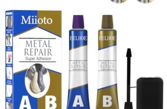 Miioto Metal Repair Paste Metal Repair Glue a&b, Magic Welding Glue, Resistenza al Calore Industriale Materiali per Saldatura a Freddo Pasta per Riparazioni in Metallo Colla (50g+50g)