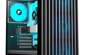 FOIFKIN K6 Case PC – 6 ventole PWM ARGB preinstallate (3 X 140 mm e 3 X 120 mm), ATX Mid-Tower Gaming PC, con Type-C (Nero, K6)