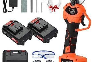 Forbici Potatura Elettriche – 40mm Cesoie Professionali Con 2 21V/2000 mAh Batteria – Forbici a batteria per Giardinaggio Albero da Frutta Delle Viti (red)