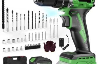 Ginour Avvitatore a Batteria 21V, Brushless Trapano a Percussione 50Nm, 2×2.0Ah Li compatibile con Makita 18V, 47 Accessori, 23+3 Coppie, 2 Velocità Multifunz. Trapani Avvitatori 10mm metallo Mandrino