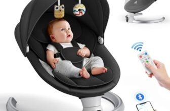 Kotsy sdraietta neonati trollo programma APP,con telecomando e controllo,altalena neonato con 5 ampiezze altalene timer a 3 stadi,2 giocattoli