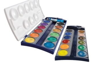 Pelikan Acquerelli, 24 Colori e 1 Tubetto di Bianco, Tavolozza Integrata, Set Colori Acquarello Per Dipingere, Set Portatile, Prodotto in Germania