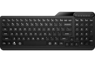 HP 460 Tastiera Wireless e Bluetooth 5.3, Connessione Multi-dispositivo, Qwerty, Autonomia fino a 2 anni, 12 Pulsanti Programmabili, Compatibile con Windows 10 e 11, Android, Chrome OS, MacOS, Nera