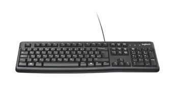 Logitech K120 Tastiera Cablata Business per Windows/Linux, USB, Tasti ‎Silenziosi, Anti Schizzi, Barra Spaziatrice Curva, ‎PC/Laptop, Layout Italiano ‎QWERTY