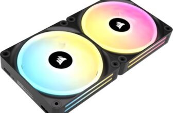 CORSAIR iCUE LINK QX140 RGB Cupola Magnetica da 140 mm Ventole – Doppio Ventole Starter Kit con iCUE LINK System Hub – Nero