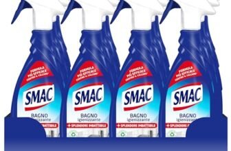 Smac – Bagno Igienizzante, Detergente Spray Multisuperficie con Azione Anticalcare e Tecnologia Zero Aloni, 650 ml x 12 Pezzi