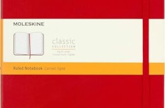 Moleskine Classic Notebook, Taccuino a Righe, Copertina Rigida e Chiusura Elastica, Formato XL 19 x 25 cm, Colore Rosso Scarlatto, 192 Pagine