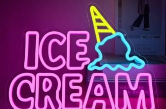 YUEYYNS Ice Cream Insegne al Neon Luce Neon a LED Insegne luminose Gelato Alimentata Tramite USB con Interruttore Decorazione di bar, vetrine, negozi, luci al neon