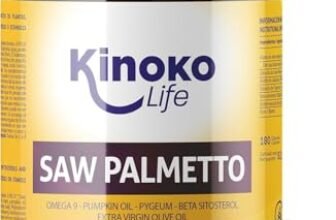 Kinoko Life Saw Palmetto – Serenoa Repens 320 mg 180 capsule. Estratto lipidosterolico puro 85-95%. con Omega 9, Olio di Semi di Zucca, Pygeum Africanum, Serenoa Repens Capelli e Prostata.