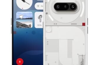 Nothing Phone (3a) 128 GB – Handy mit Essential Space, 50-MP-Hauptkamera, 32-MP-Frontkamera, 30-facher Ultra-Zoom, 8 GB RAM, Langer Akkulaufzeit und 6,77 Zoll Flexibles FHD+ AMOLED-Display – Weiß