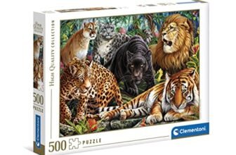 Clementoni- Puzzle Gatos Salvajes 500pzs Does Not Apply Collection-Wild Cats-500 Made in Italy, 500 Pezzi, Animali, Divertimento per Adulti, Multicolore, Medium, 35126