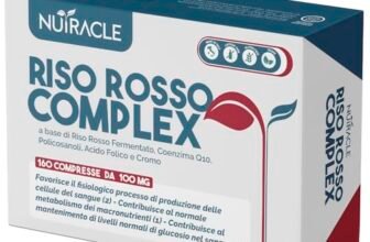 Riso Rosso Fermentato 160 compresse – Integratore Colesterolo con Monacolina, Acido Folico, Coenzima Q10, Policosanoli