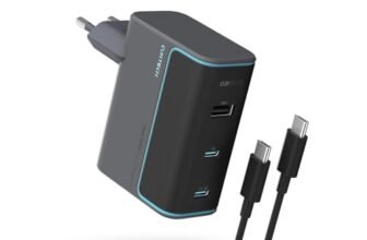 100W USB C Caricatore, CUKTECH Gan Caricabatterie Rapido Multiplo USB Alimentatore Portatile PD Compatibile con Samsung Galaxy S24 /S22/iPhone 16 pro/Laptop/MacBook Pro/Tablet/Steam Deck, Nero