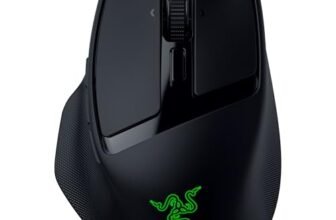 Razer Basilisk Mobile – Piccolo mouse ergonomico portatile da gioco senza fili – AI Prompt Master – Sensore Focus X 18K (connettività tri-mode, fino a 105 ore, switch del mouse Gen-3) Nero