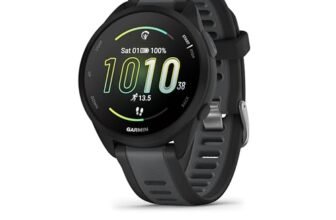 Garmin Forerunner 165, Smartwatch per la corsa, 43mm, Musica, App di Streaming, GPS, Cardio, VO2max, Report mattutino, HRV Status, Piani gratuiti 5K, 10K, 21K e Maratona, GarminPay, Black