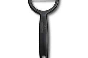 Victorinox Pelapatate Ypso, Pelaverdure Universale, per Frutta e Verdura, Bordo Seghettato, Doppio Taglio, Extra Affilato, Swiss Made, Nero