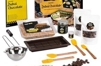 Set Cioccolato di Dubai DiBYS – Stampo in Silicone e Ingredienti – 200g Crema di Pistacchio, 300g Cioccolato al Latte, 200g Pasta Filo Kadayif – Stampo per Cioccolato di Dubai con Glitter Dorato Comme