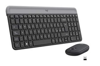 Logitech MK470 Kit mouse e tastiera wireless per Windows, Ricevitore USB Unifying 2,4 GHz, ‎Ultrasottile, Compatto, Silenzioso, Batteria Lunga Durata, PC/Laptop, Layout Italiano QWERTY – ‎Nero