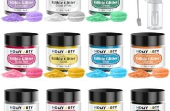 HOMY ARTY Glitter Commestibili – 11 colori Glitter in Polvere per Alimenti, Brillantini Commestibili Glitter Spray, Polvere Glitter per Alimenti, Torte, Bevande, Cocktail, Cioccolato, Panna