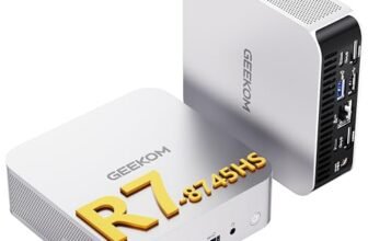 GEEKOM A8 [Mini PC da Ufficio Premium] con AMD Ryzen 7 8745HS| 16GB DDR5 RAM(Memoria DDR Espandibile,Non LPDDR) e 1TB SSD| Windows 11 Pro| LAN 2.5G | USB4.0| 8K per Carichi di Lavoro Professionali