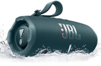 JBL Charge 6 Speaker Bluetooth Portatile Wireless, 28 Ore di Autonomia, Impermeabile IP68, Resistente alla Polvere e Antiurto, Suono JBL Pro con AI Boost, Connessione Multi-Speaker Auracast, Blu