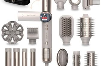 Cecotec Modellatore per Capelli 14 Testine AirGlam 14in1 Flex Champagne. 1400W, 110000RPM, Schermo, Tecnologia Coanda, Motore Brushless, Funzione Rotativa e Rivestimento Ceramica e Cheratina