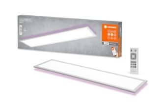 LEDVANCE Plafoniera WiFi bianca, 30W, 1900LM, 3000-6500K, 100×25 cm, lampada da parete dimmerabile, tecnologia RGB, Smart+ Planon, controllabile tramite app o assistenti vocali come Alexa o Google
