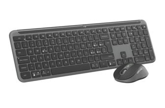 Logitech MK950 Signature Slim wireless tastiera e mouse Kit con di digitazione silenziosi, switch tra tre dispositivi, Bluetooth, più sistemi operativi, Windows, Mac, Layout Italiano QWERTY, Grafite