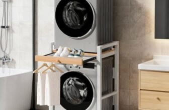 Plasaig Scaffale sopra Lavatrice, Mobile,Unità di Stoccaggio Della Lavatrice,Supporto per Asciugatrice Regolabile in Altezza,per Bagno o Lavanderia,Capacità di Carico 300KG, 73x63x105cm (Bianco 1)