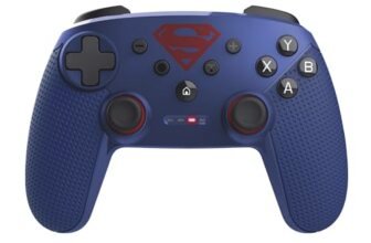 GXTrust 542SM Muta Controller Nintendo Switch & PC Licenza Superman Wireless Bluetooth/RF/USB, Batteria Ricaricabile, Gamepad senza Fili per Switch OLED/Lite Computer Android iOS, Blu
