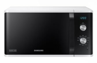 Samsung Forno a Microonde Grill, a libera installazione, Dual Dial MG23K3614AW/ET, Cottura Croccante, AutoDefrost, Microonde + Grill 800 W + 1100 W, 23 L, 49l x 27,5h x 39p cm, Bianco