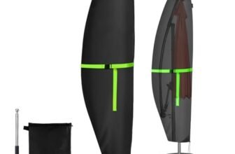 GEMITTO Copertura Protettiva per Ombrellone (Diametro 2-4 m) da Giardino Impermeabile, con Cerniera Impermeabile (280 x30/81/45cm, 420D)