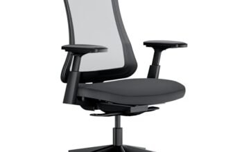 ProtoArc Flexer Sedia Ergonomica Schiena Alta in Rete Nylon Traspirante, Sedia Girevole Traspirante, Inclinazione Adattiva al Peso, Sella Traspirante Scorrevole, Braccioli Regolabili in Altezza, Nero