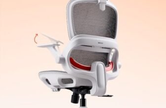 SIHOO B100 Sedia da Ufficio Ergonomica, Sedia da Scrivania con Supporto Lombare Dinamico Adattivo, Sedia da Computer con Poggiatesta, Braccioli Pieghevoli, Inclinazione Regolabile 90-135°, Bianca