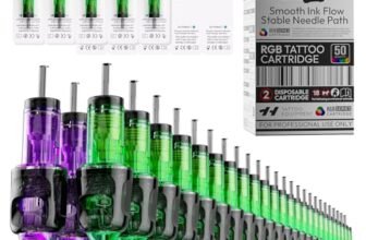 HAWINK Aghi Tatuaggi Kit 50 pz. Monouso #10 Bugpin Round Liner/Shader/Magnum 3RL 5RL 7RL 3RS 5RS 7RM 9RM 11RM 13RM 15RM Diametro 0,30mm Professionali Tatuaggi Macchine Accessori Kit EN20-FG-50KIT-N