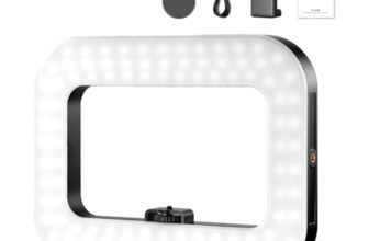 NEEWER ENTRY LEVEL VERSION Phone Video Rig con Luce, Stabilizzatore Portatile con Ring Light Quadrata LED Bicolore da 20W, 3 Cold Shoe/Batteria 5200mAh/CRI80+ per Selfie Streaming Video Vlog, NL200B