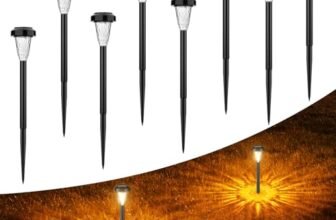 FIFlying Lampada Solare Giardino Esterno 8 Pezzi, 2 Modalità Bianca Calda Luci da Esterno Giardino Solare, IP65 Impermeabile Luci Solari Esterno per Giardino, Cortile, Sentieri, Prato, Paesaggio