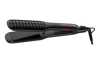 Rowenta x KARL LAGERFELD Extra Liss Piastra per Capelli, Superficie Larga, 6 Temperature, Riscaldamento Rapido, Rivestimento in Cheratina, Nero, SF411L