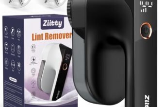 Ziitty Levapelucchi Elettrico, Rimuove i Pelucchi per 3 Livelli di Potenza Regolabili, Taglia Pelucchi a 6 Lame per vari Tessuti Perfetto per i Regali di Famiglia per le Donne(Nero)