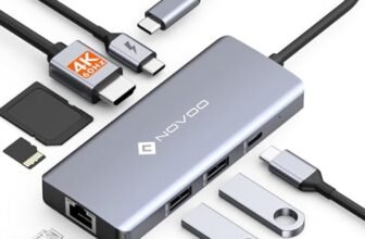 NOVOO Hub USB-C 8-in-1,Multiporta Hub con HDMI 4K@60Hz, Ethernet Gigabit, 3×USB-A 3.0, PD 100W – per Steam Deck/PC/MacBook