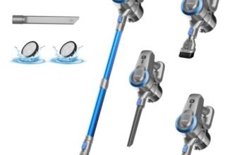 Aspirapolvere Senza Fili, 28KPa/55Min Scopa Elettrica Senza Fili, Spazzola Antigroviglio e Autoportante, Aspirapolvere Senza Filo ultraleggero, Aspirapolvere Potente per Pavimenti/Tappeti/Peli Animali