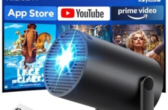 [App Integrata & 2026 Upgraded] Mini Proiettore 4K Supporta 18000 lumen, AKIYO O2 Proiettore Portatile WiFi 6 BT 5.4, Auto Keystone, Ruotabile 180°, Dual Control Compatibile con HDMI/Phone/Laptop