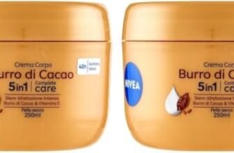NIVEA Crema Corpo Burro di Cacao 250ml, Crema corpo idratante 48 ore, Crema corpo idratante pelle secca arricchita con Siero Idratazione Intensa, Burro di Cacao & Vitamina E (Confezione da 2)