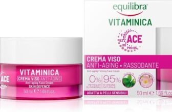 Equilibra, Crema Viso Anti-Aging Rassodante Vitaminica, con Complesso Multivitaminico, Oli di Tè e Rosa Mosqueta, Dona Tono, Elasticità e Luminosità alla Pelle del Viso, 50 ml