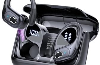 STECEi Cuffie Bluetooth Sport, 75 Ore Auricolari Bluetooth 5.4 HiFi Stereo, Cuffie Senza Fili con 4 ENC HD Mic, IP7 Impermeabili Cuffiette, Cuffie Wireless per Running/Palestra, Nero(2025)