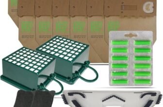 Kit Risparmio 12 Sacchetti Folletto VK130 in Carta, 12 Profumatori, 2 Filtri HEPA, 2 Filtri Anti-Odore, 1 Sottospazzola in Setole | Ricambi Compatibili per Folletto 130 | Soluzione Tutto-in-Uno