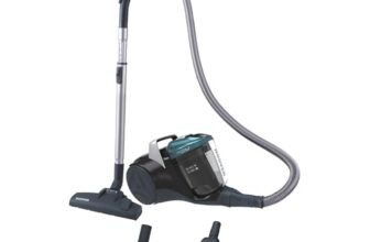 Hoover BR71_B30, Aspirapolvere a traino senza sacco, 700 W, 2 litri capacità bin, 78 Decibel, Mini turbo spazzola, Nero/Verde/Grigio Fumo