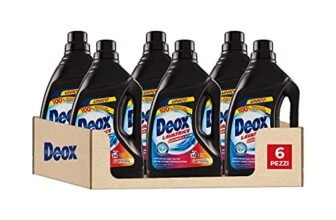 Deox – Detersivo Lavatrice Liquido Colorati e Scuri, 144 Lavaggi, Smacchia e Ravviva i Colori, con Tecnologia Anti-Transfer, 1200ml x 6 Confezioni