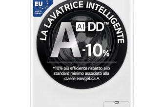 LG AI DD F4R3011NSWB Lavatrice Classe A -10%, Carica Frontale Serie R3, Lavatrice 11kg, 1400 giri, AIWash, Lavaggio a vapore, Motore Direct Drive, Smart Diagnosis, Libera installazione, Bianca